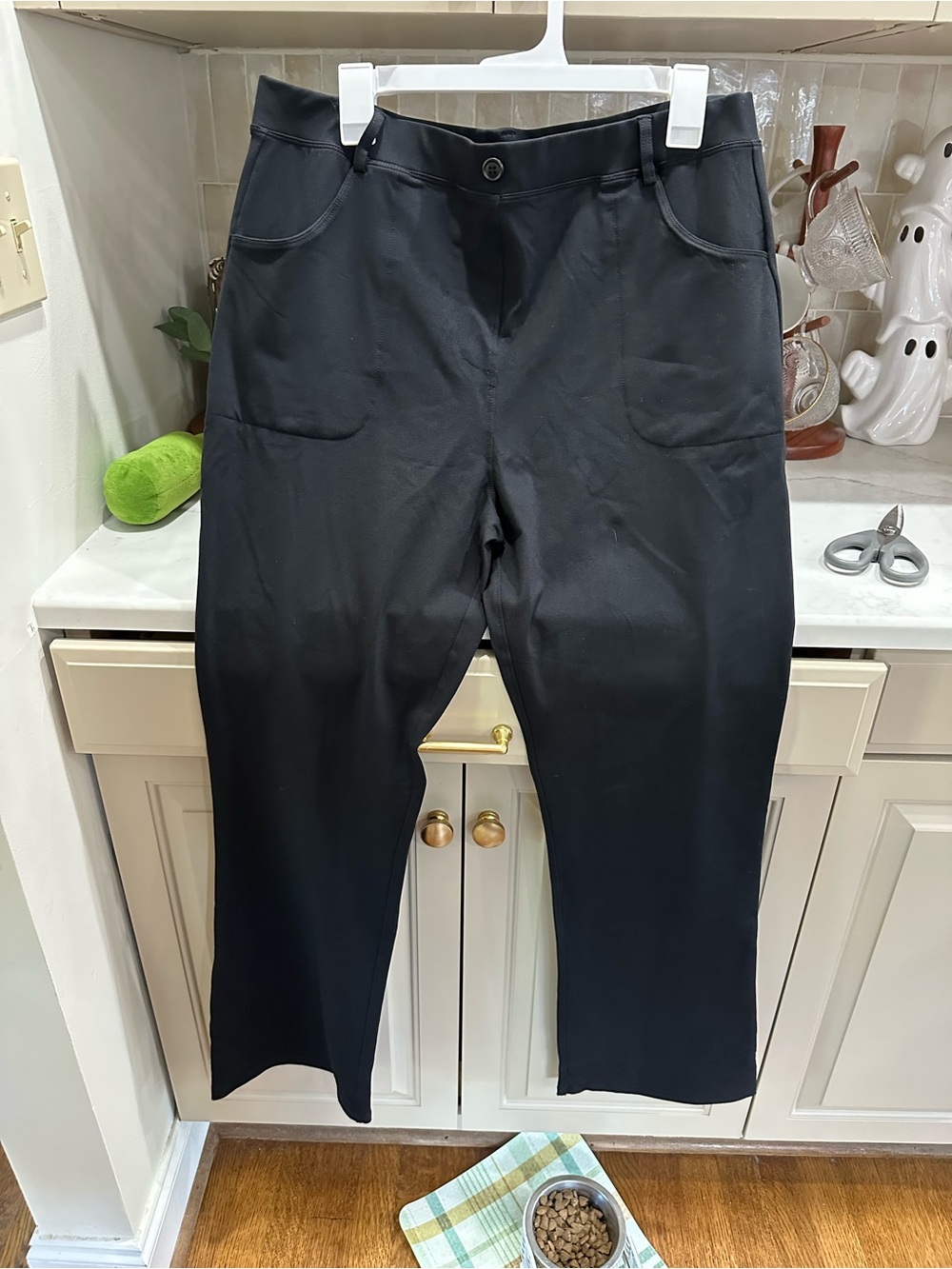Men's Black Dress Pants with Stretch Waistband